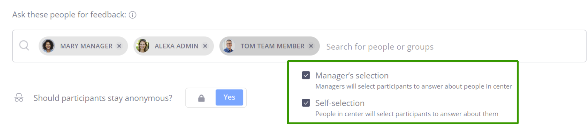 Manager + Self Selection